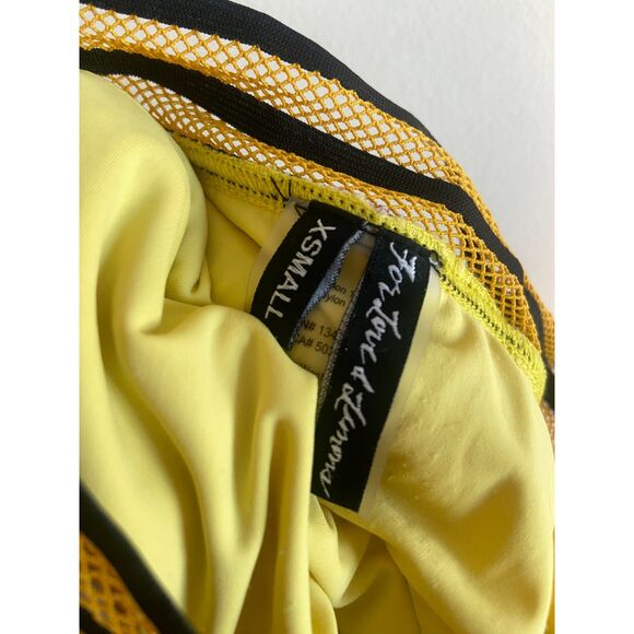 For Love & Lemons Paulina Shirred Bikini Bottom Yellow Floral XS - Picture 8 of 8